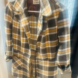 Vintage Plaid Blazer Coat